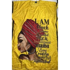 NF Womens Hooded Tunic Free Size Black Red African Print Half Sleeve Pullover